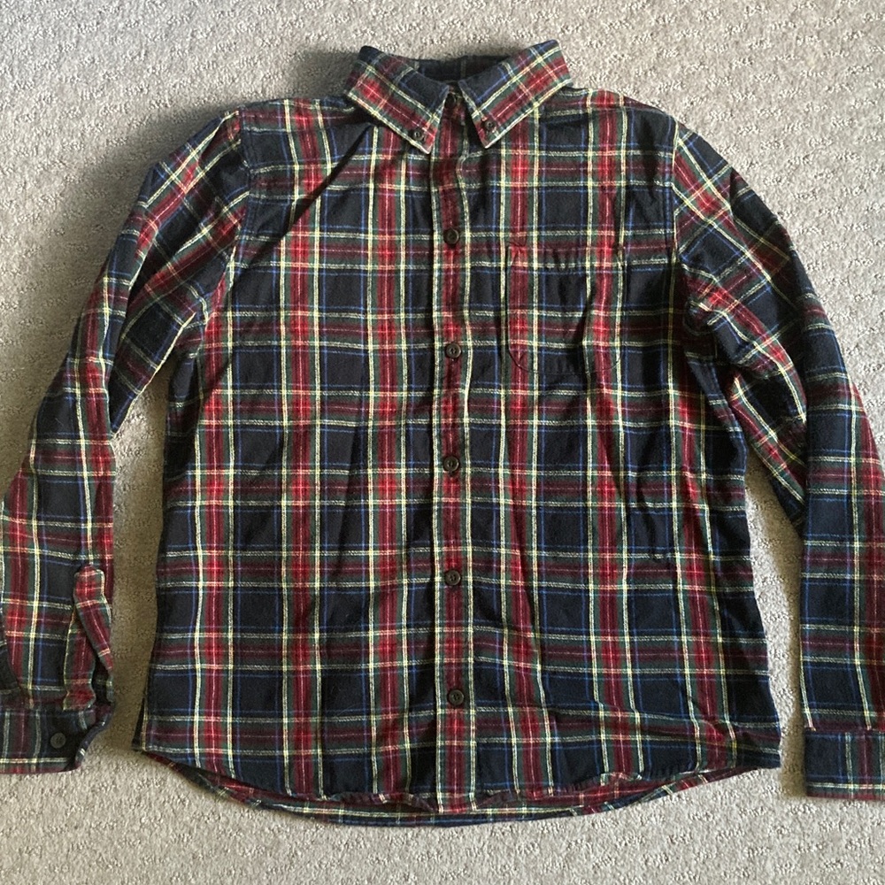 L.L. Bean tartan plaid flannel shirt, Sz XS.